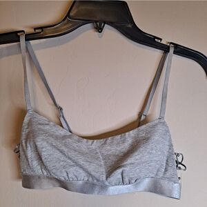 NWT AERIE Gray Strappy Side Cutout Square-neck Bralette size Small